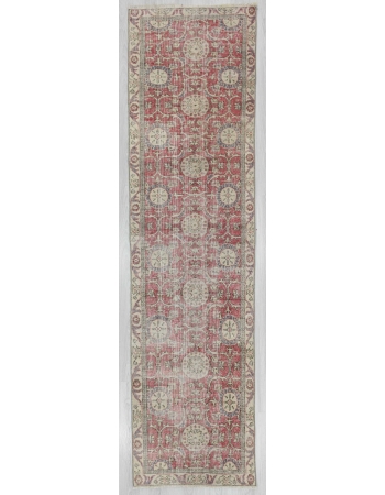 Vintage unique Turkish Oushak runner rug