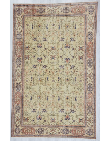 Vintage one of a kind Turkish Oushak rug