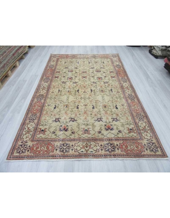 Vintage one of a kind Turkish Oushak rug