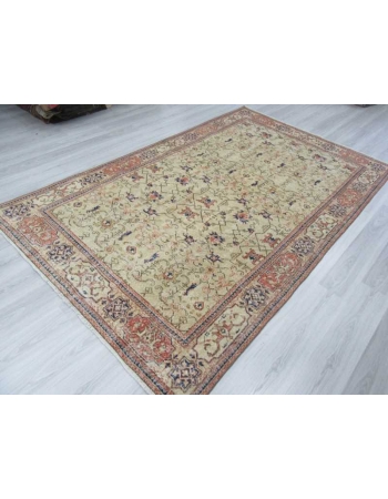 Vintage one of a kind Turkish Oushak rug