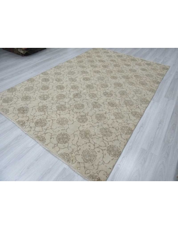 Vintage washed out floral Turkish rug