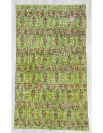 Unique green Turkish deco rug