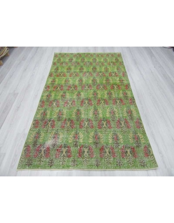 Unique green Turkish deco rug