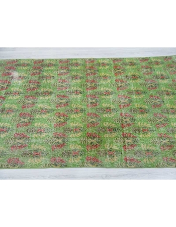 Unique green Turkish deco rug