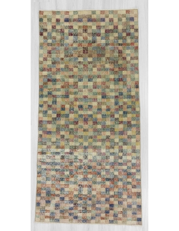 Vintage mosaic designed Turkish deco rug