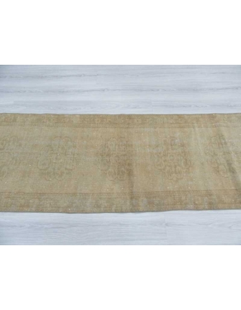 Vintage washed out Turkish Oushak runner rug