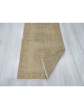 Vintage washed out Turkish Oushak runner rug