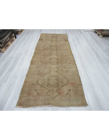 Vintage washed out Turkish runner rug