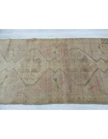 Vintage washed out Turkish runner rug