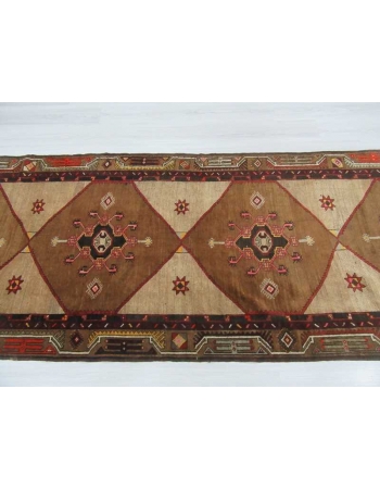 Vintage decorative Turkish runner rug