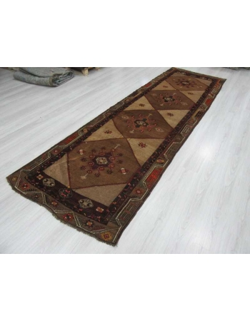 Vintage decorative Turkish runner rug