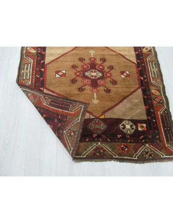 Vintage decorative Turkish runner rug