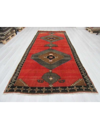 Decorative vintage Turkish Kars rug
