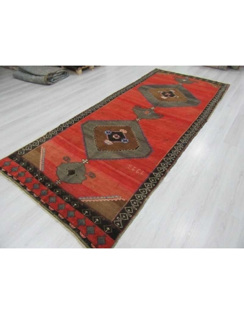 Decorative vintage Turkish Kars rug