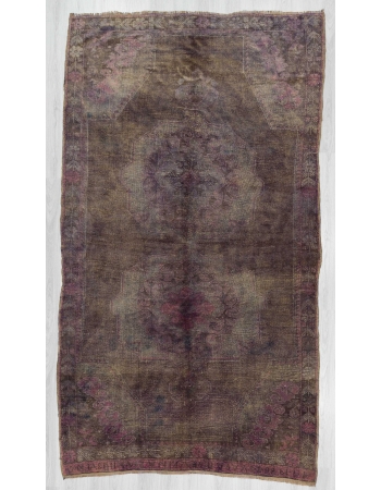Vintage purple overdyed Turkish rug