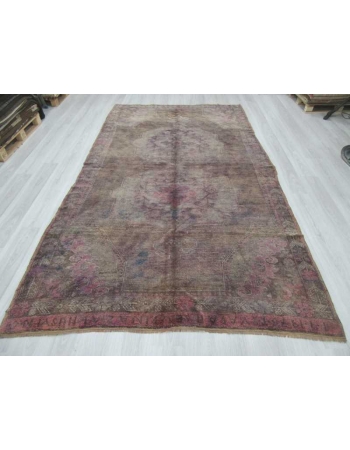 Vintage purple overdyed Turkish rug