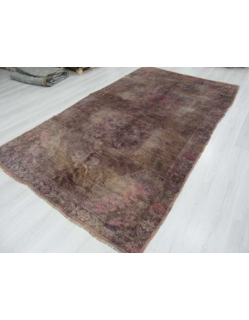 Vintage purple overdyed Turkish rug