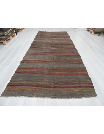 Vintage striped Turkish kilim rug