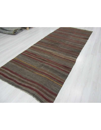 Vintage striped Turkish kilim rug