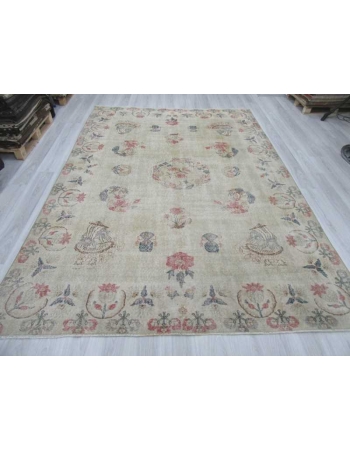 Large vintage Turkish Oushak rug