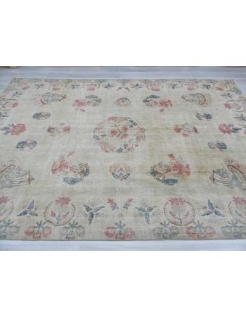 Large vintage Turkish Oushak rug