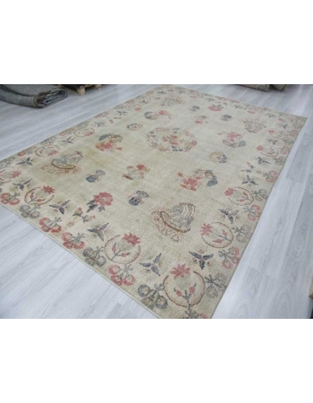 Large vintage Turkish Oushak rug