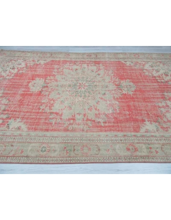 Distressed large Turkish Oushak rug