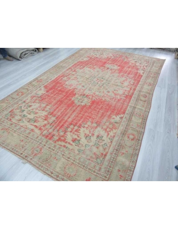 Distressed large Turkish Oushak rug