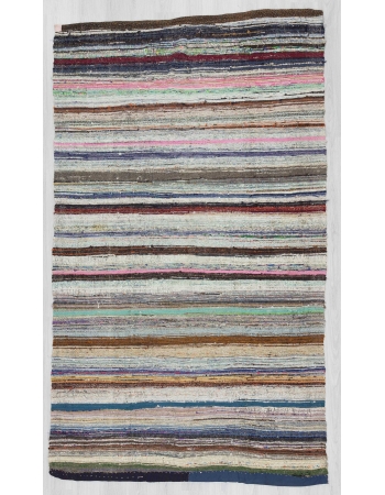 Vintage striped rag rug