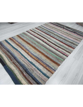 Vintage striped rag rug