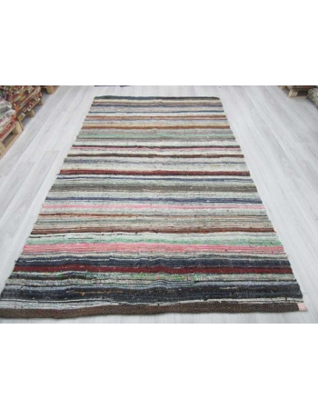 Vintage striped rag rug