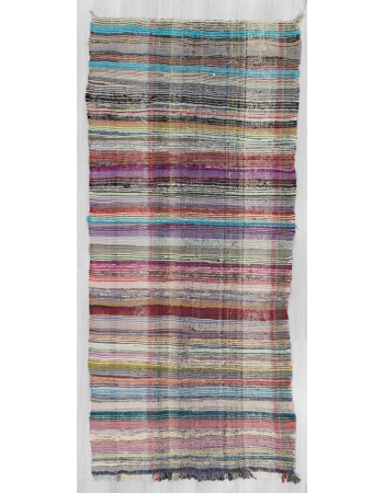 Decorative vintage Turkish rag rug