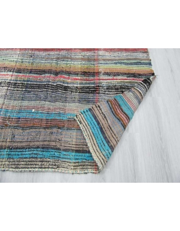 Decorative vintage Turkish rag rug