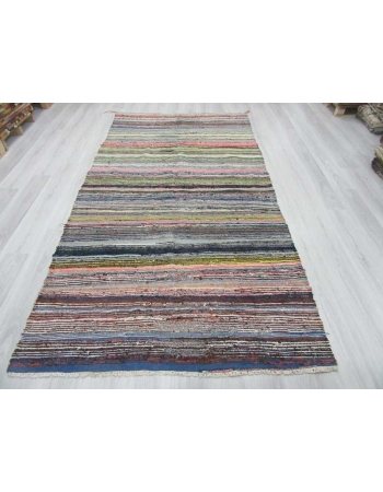 Vintage striped rag rug