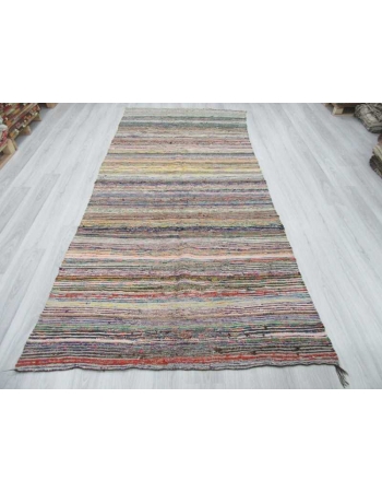 Vintage unique Turkish rag rug