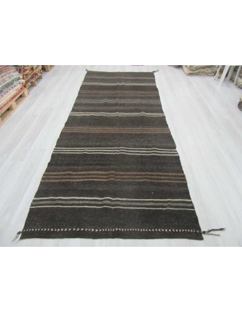 Vintage striped natural kilim rug