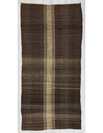 Vintage brown modern kilim rug