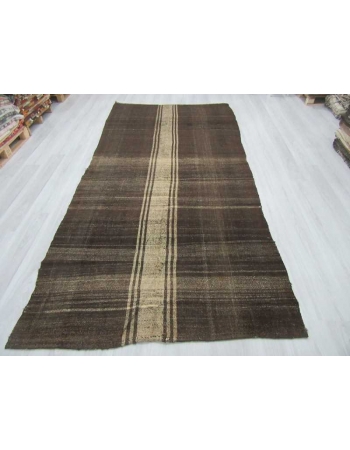 Vintage brown modern kilim rug