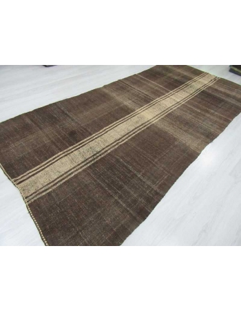 Vintage brown modern kilim rug