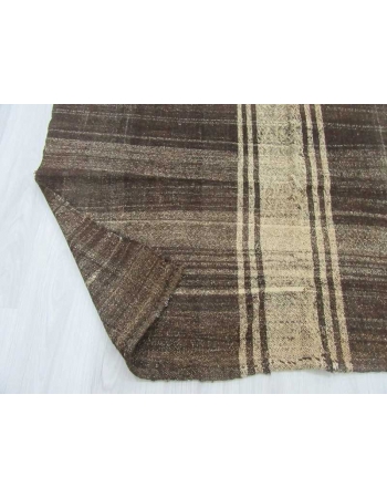 Vintage brown modern kilim rug