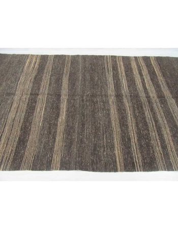 Vintage dark brown kilim rug