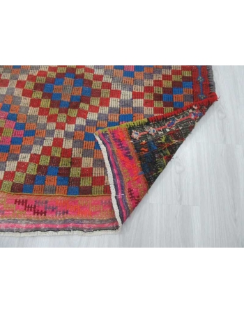 Vintage embroidered Turkish kilim rug