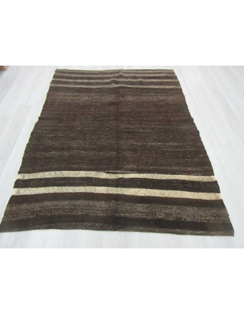 Vintage modern striped Turkish kilim rug