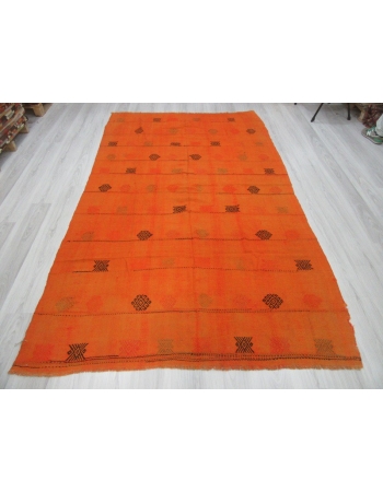 Vintage Turkish orange kilim rug