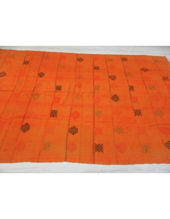 Vintage Turkish orange kilim rug