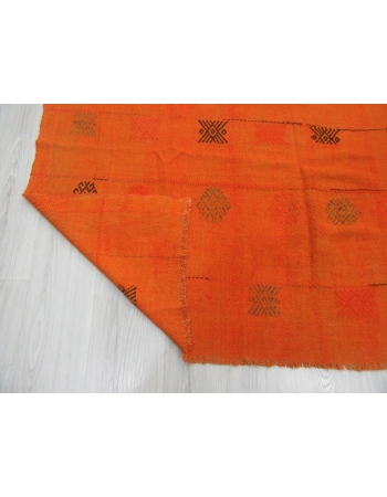 Vintage Turkish orange kilim rug