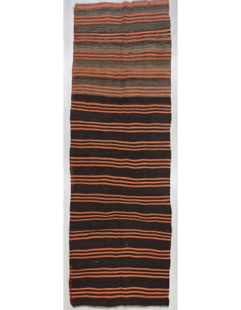 Black Orange Striped Kilim Runner