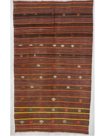 Vintage Striped Turkish kilim rug