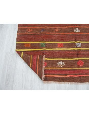 Vintage Striped Turkish kilim rug