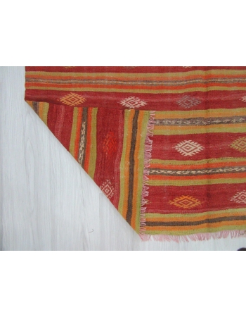 Vintage Striped Turkish kilim rug